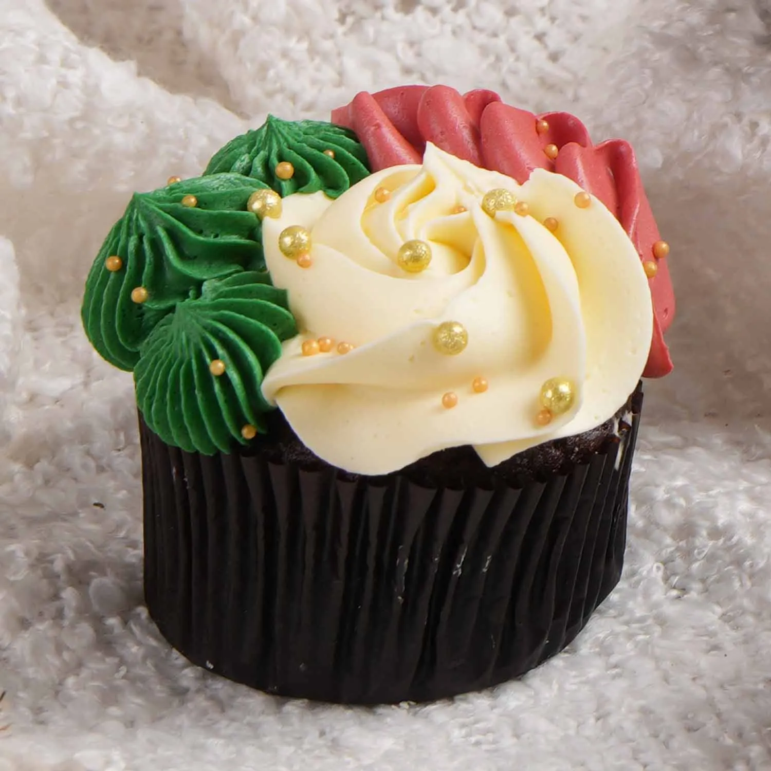 Festive Christmas Joy Chocolate Cupcakes - 6 Delightful Treats