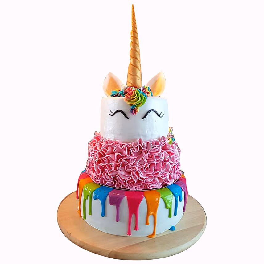 Happy Unicorn 3 Layered Truffle Cake