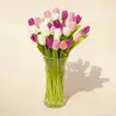 Painted Skies Tulip Bouquet in Elegant Glass Vase