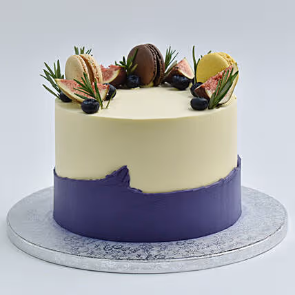 Elegant Chocolate Cake with Macarons and Figs - Perfect for Celebrations