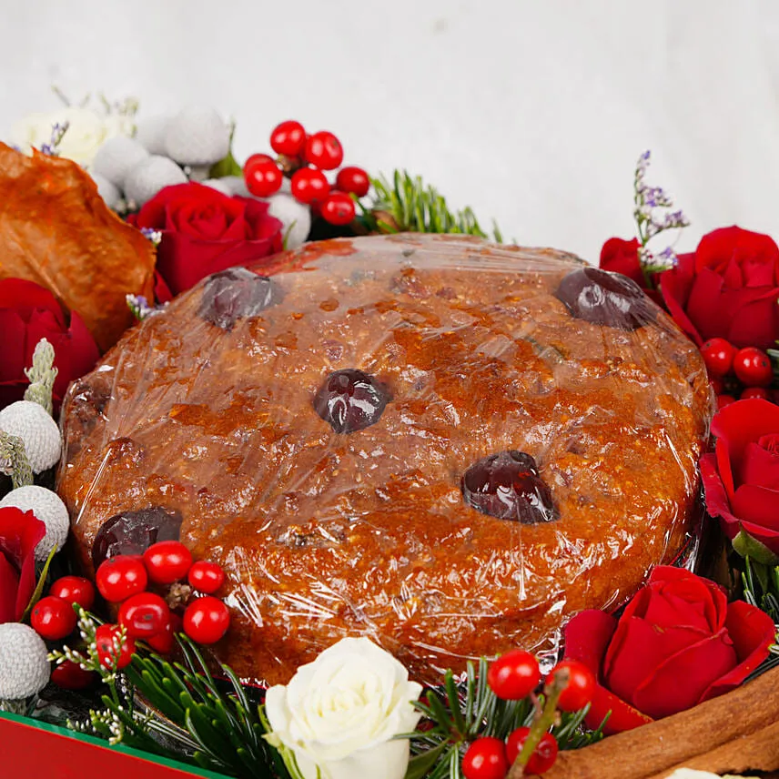 Plum Cake And Flowers Tray