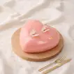 Gentle Love Heart Shape Cake - With Roses