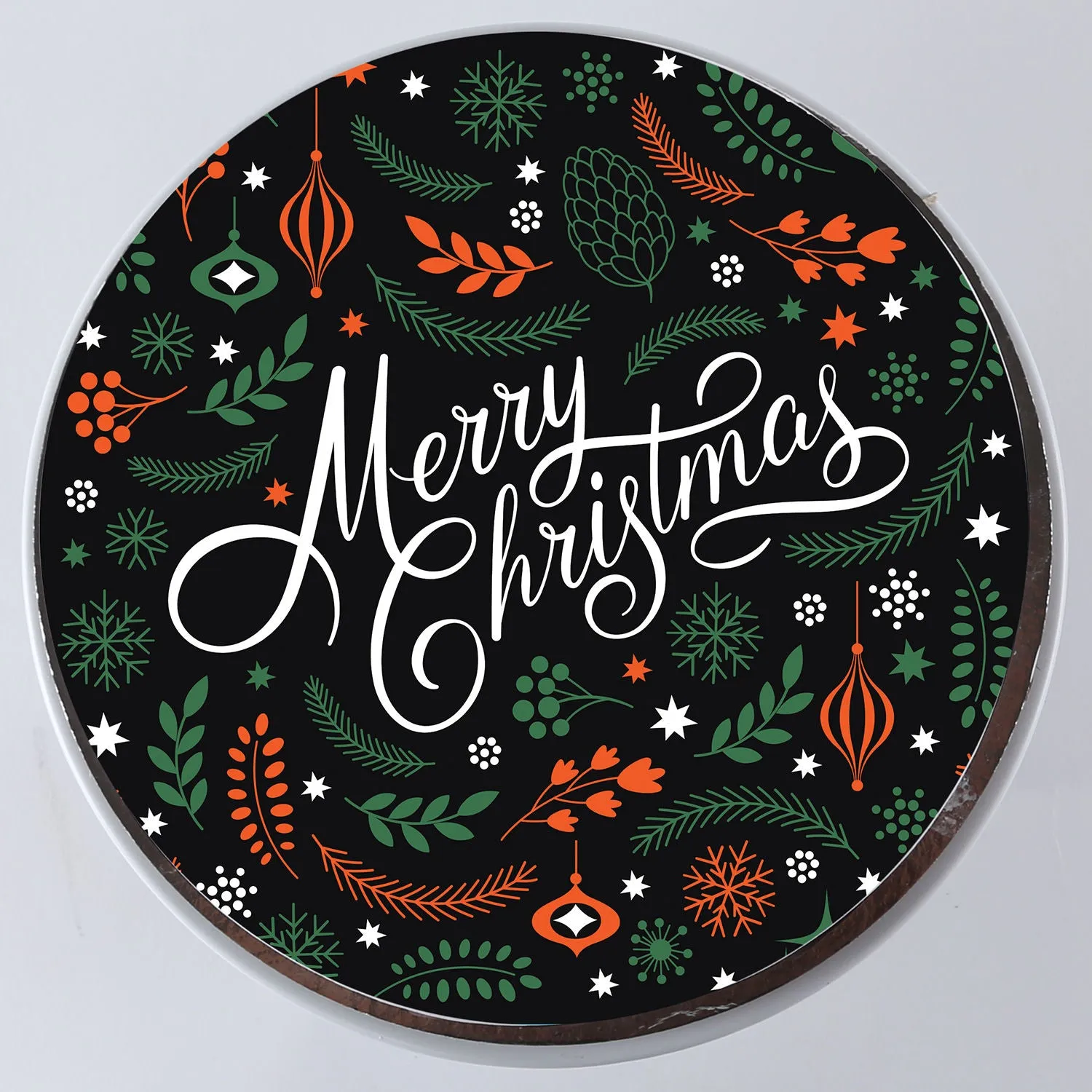 Festive Merry Christmas Pineapple Chocolate Photo Cake - Half Kg Delight