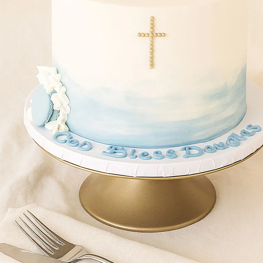 Floral Christening Truffle Cake