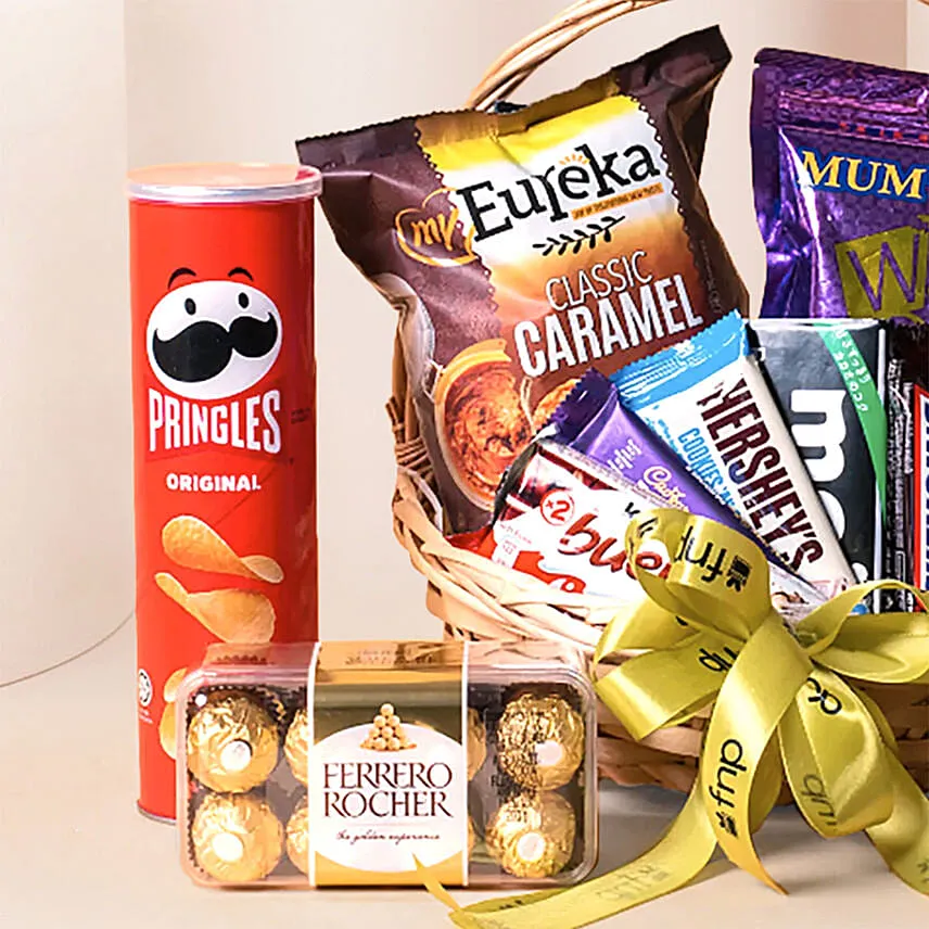Delicious Chocolates Brown Willow Basket