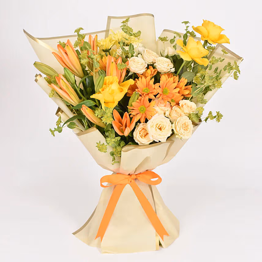 October Birthday Flower Bouquet with Cake