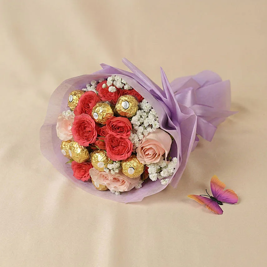 Roses With Delicious Chocolate for her