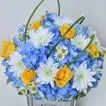 Get Well Soon Bouquet: Hydrangea and Yellow Roses Arrangement