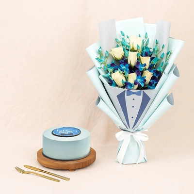 Father's Day Flowers n Cake Combo
