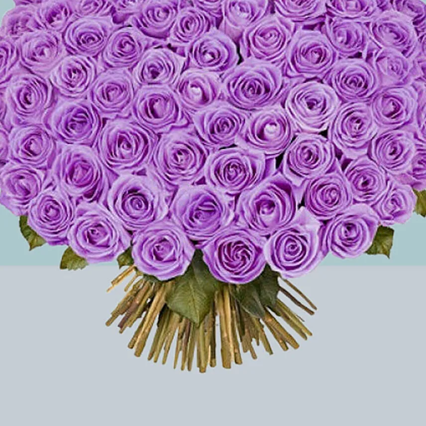 99 Purple Roses Bouquet