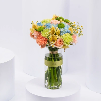 Elegant Mixed Color Flower Vase Arrangement