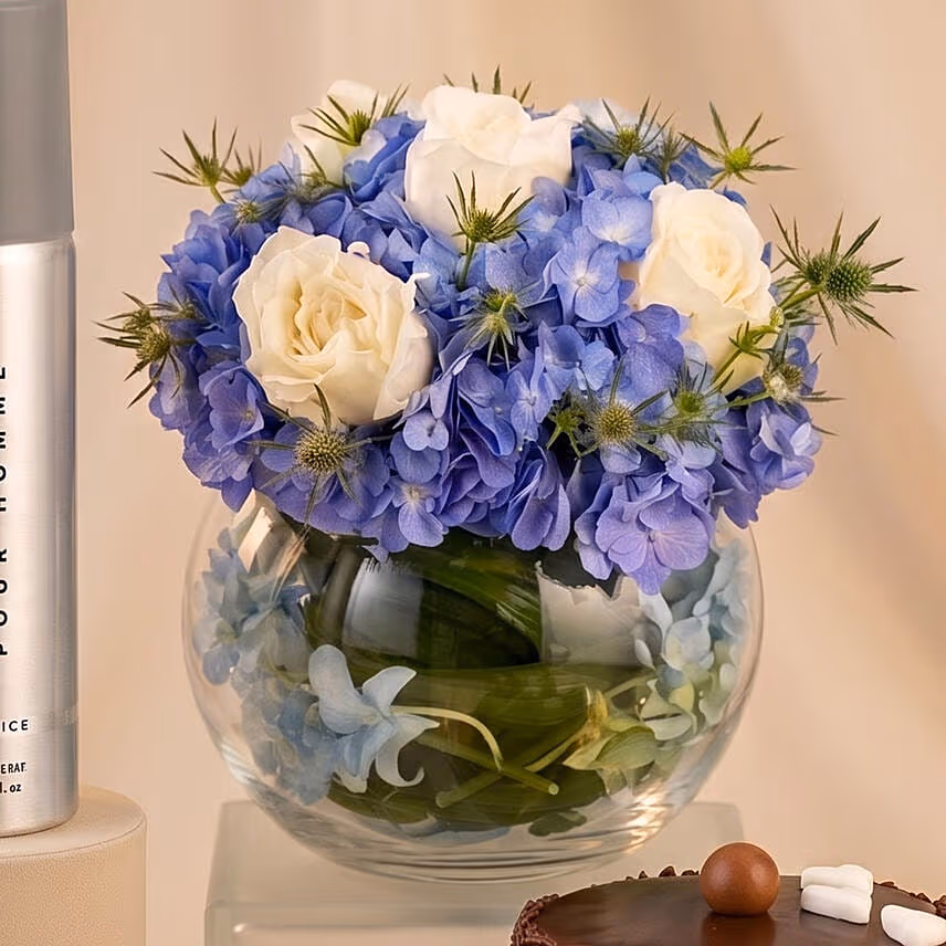 Gift Set for Him - Body Spray Cake and Flowers