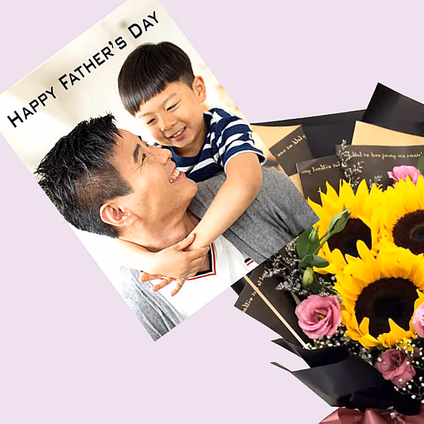 Happy Father's Day Personalised Sunflower Bouquet