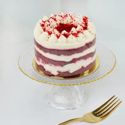 Exquisite Ruby Romance Red Velvet Monocake - Perfect for Two