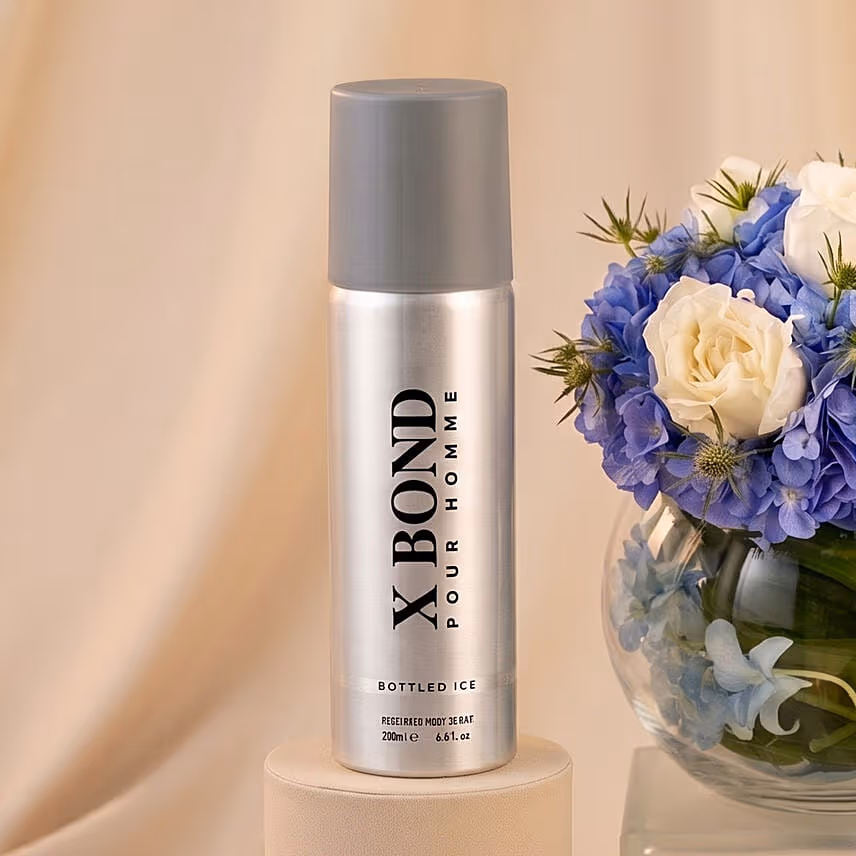 Gift Set for Him - Body Spray Cake and Flowers