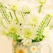 White Chrysanthemum Floral Mug - With Cake 