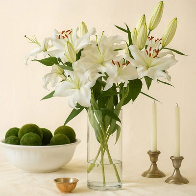 Happiness With Lilies Arrangement