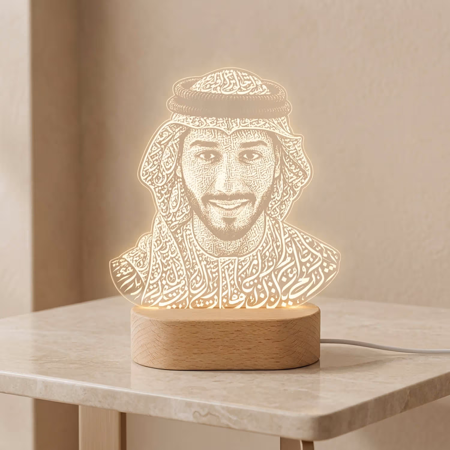 Luxurious LED Lamp with Saudi Arabic Engraving