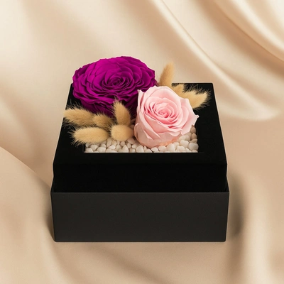 Luxurious Serenity Rose Arrangement in Elegant Black Box