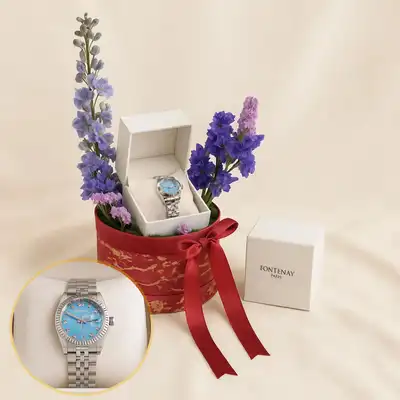 Fontenay Paris Watch For Her n Delphinium Flower Box