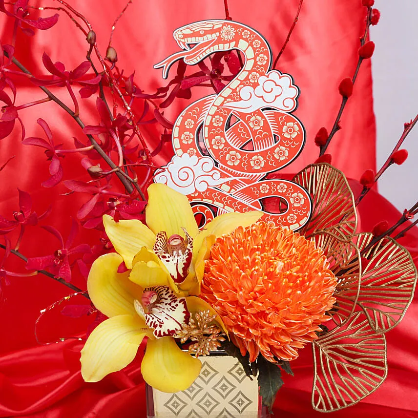 Snake New Year Flowers Vase