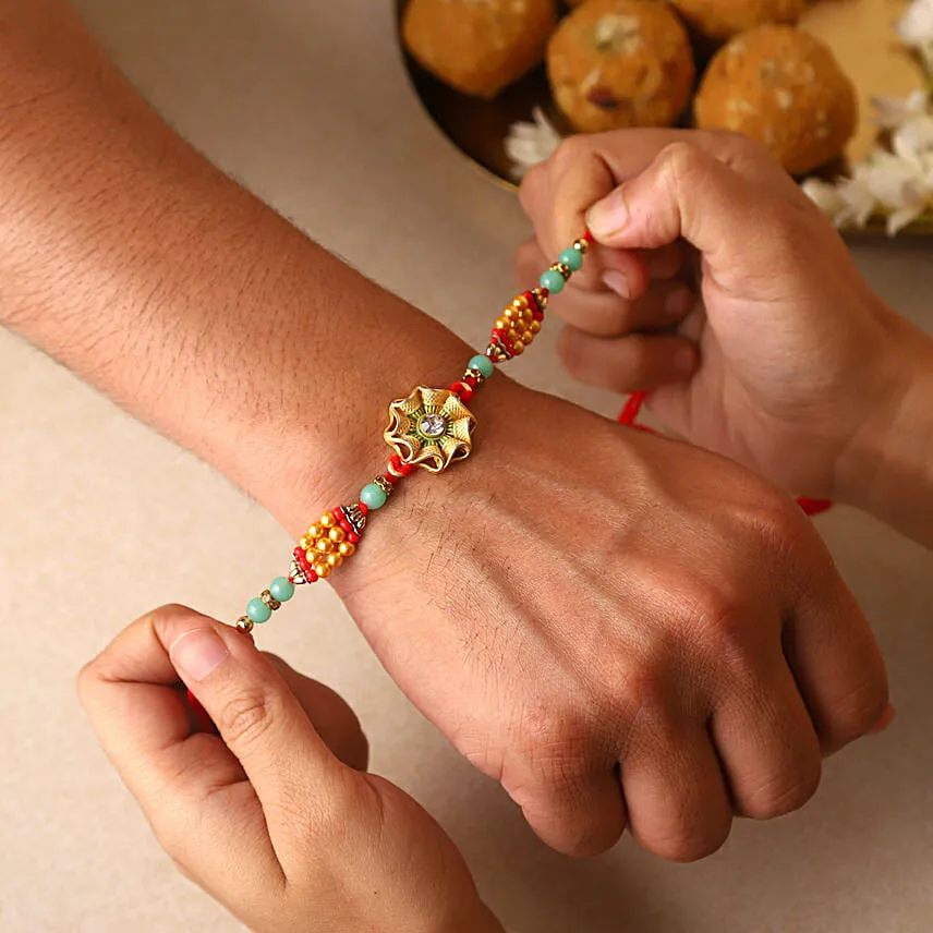 Sneh Trendy Flower Rakhi & Ferrero Rocher Box