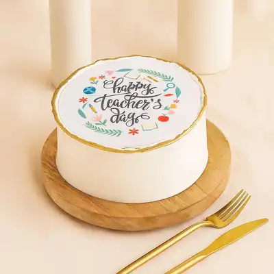 Delicious Red Velvet Happy Teacher's Day Cake - Half Kg