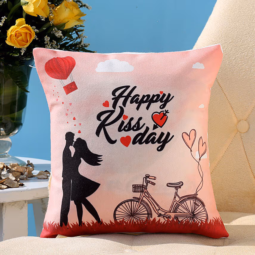 Happy Kiss Day Cushion
