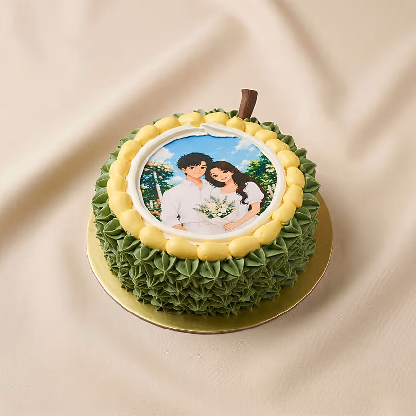 Personalised Vanilla Musang King Durian Ghibli Photo Cake