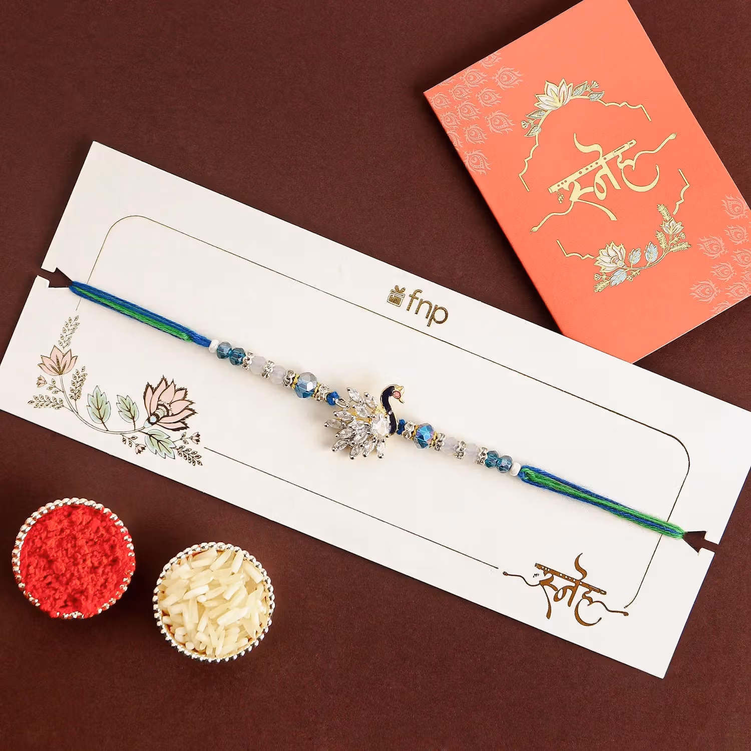Mystic Harmony Peacock Rakhi N Ferrero Delight