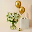 White Roses & Lilies Flower Vase - Flowers
