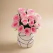 Elegant Pink Mandela Roses in Artistic Ceramic Vase