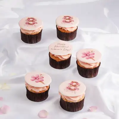 Delightful Women's Day Flower Cupcakes - Red Velvet Treats