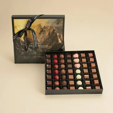Luxury Genève Black Chocolate Box - 49 Premium Organic Pieces by Sweetzerland