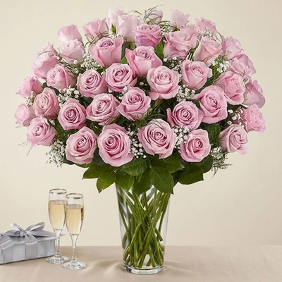 Bunch of 50 Gorgeous Pink Roses