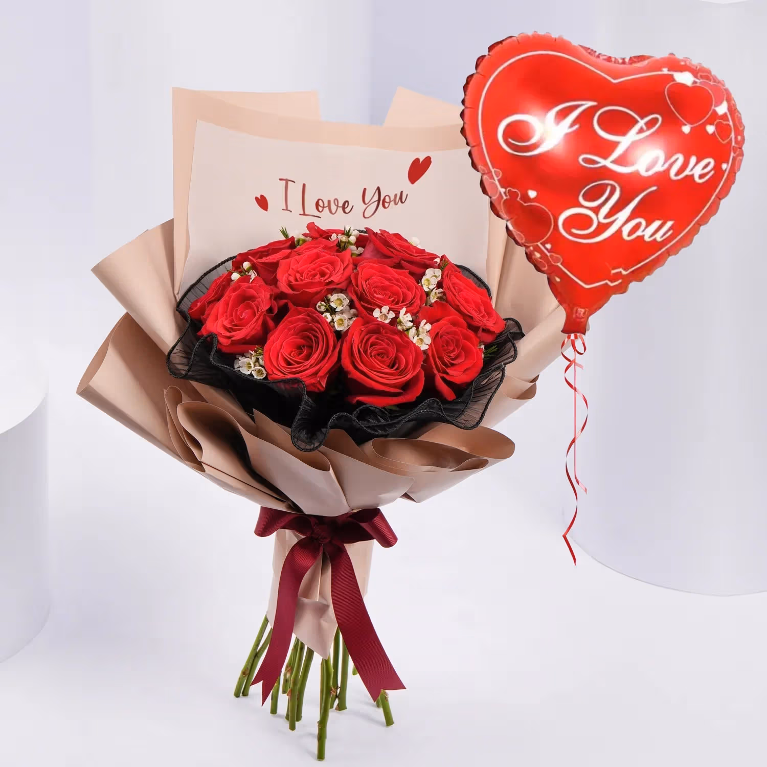 Elegant 15 Red Roses Bouquet - Bouquet