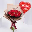 Elegant 15 Red Roses Bouquet - Bouquet