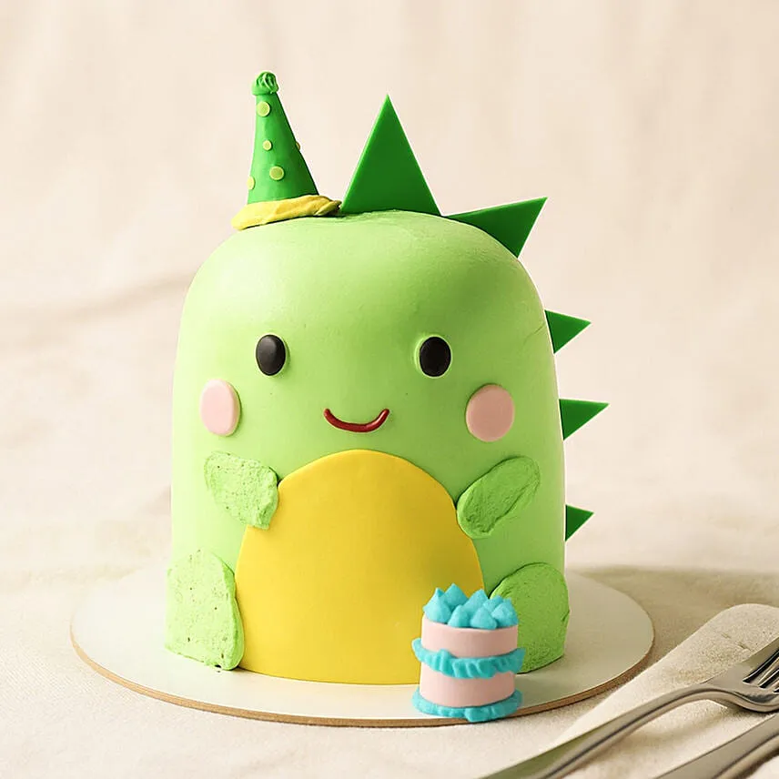 Green Dinosaur Cake