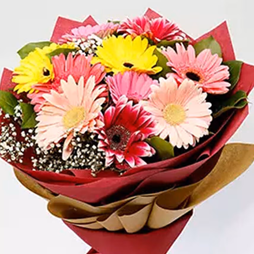 Gerberas Bouquet With Choco Cake & Ferrero Rocher