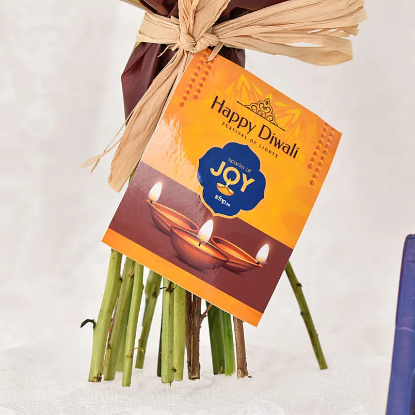 Sparks of Joy Diwali Flower Bouquet and Diyas