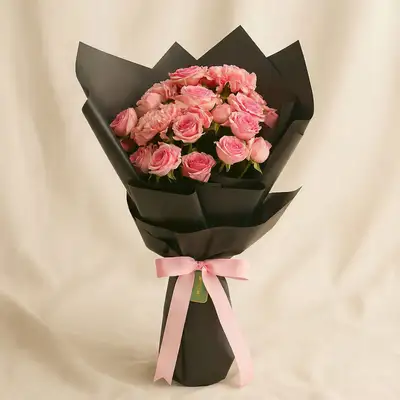 Baby Rose n Carnation Flower Bouquet - Flowers