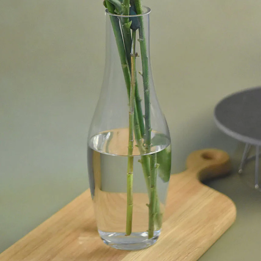 Serene Yellow Lily Bottle Vase