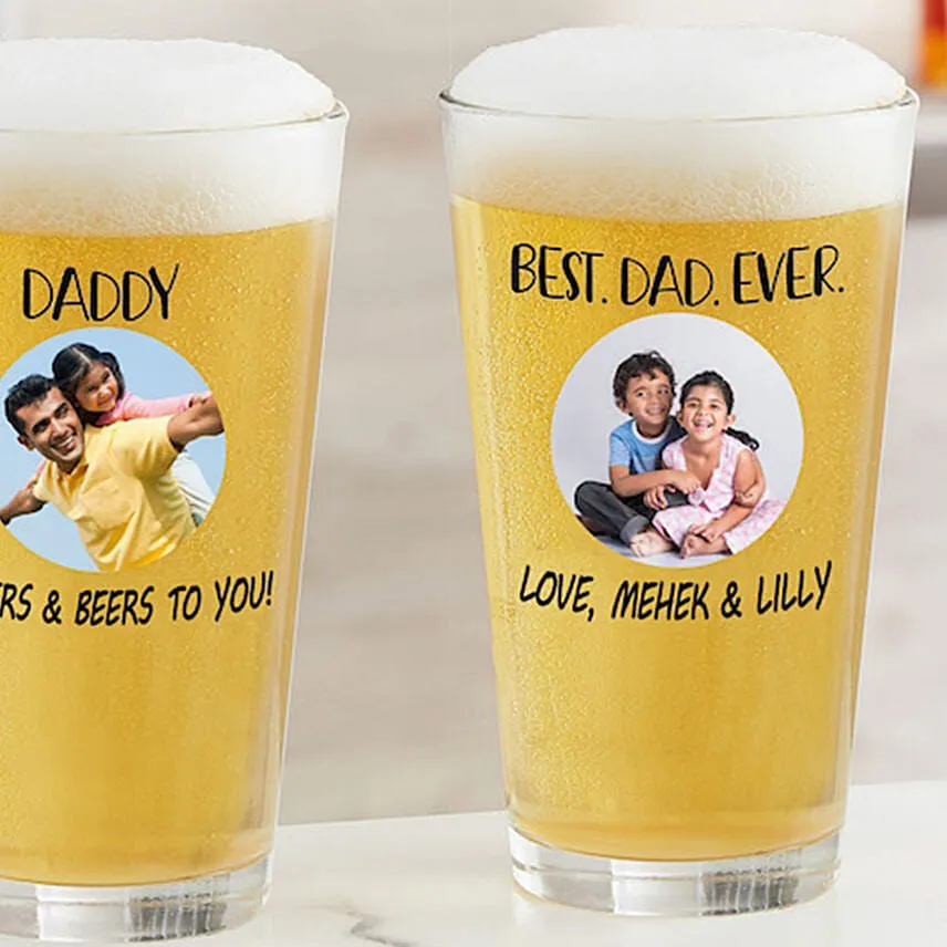 Photo Message On Pint Glass