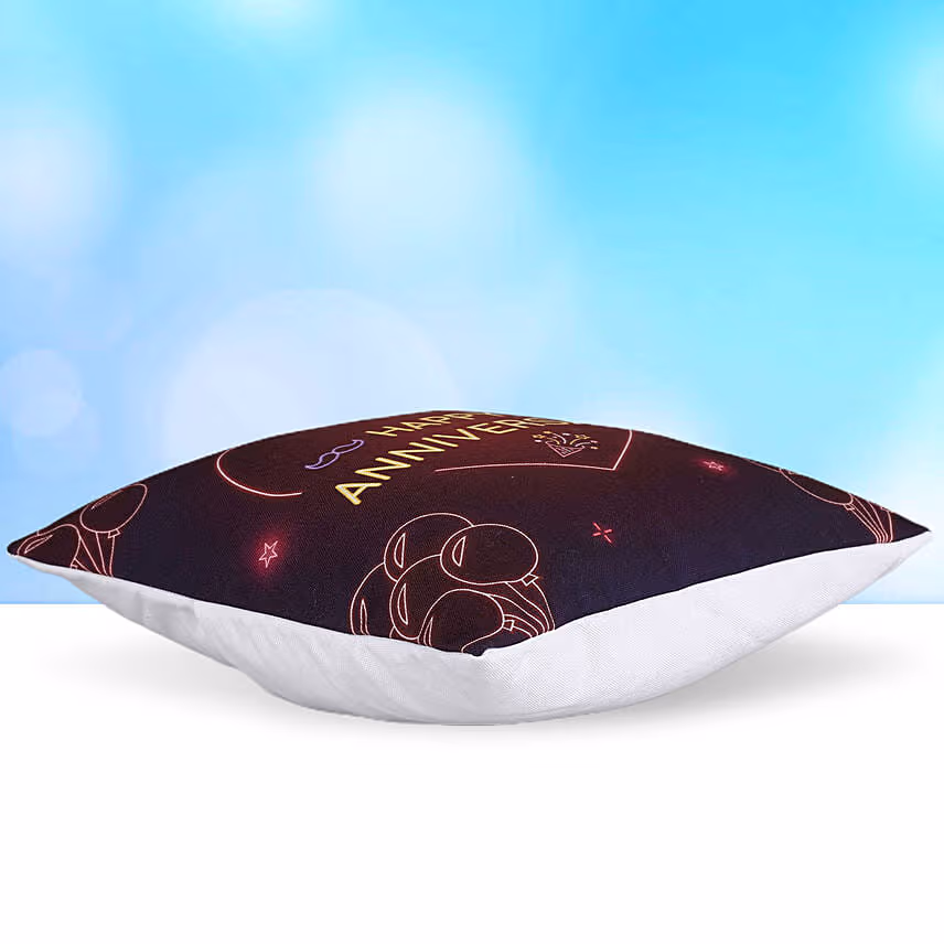 Led Cushion For Anniversary With Chocolate Cake