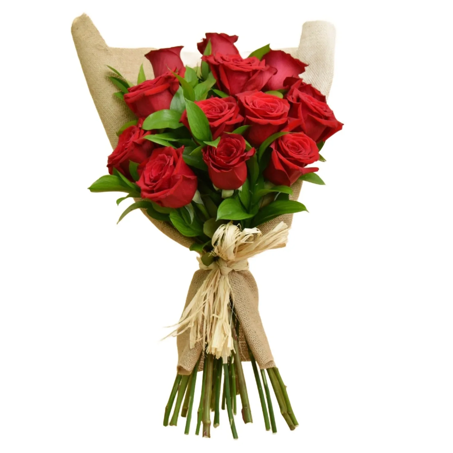 12 Valentines Red Roses Bouquet