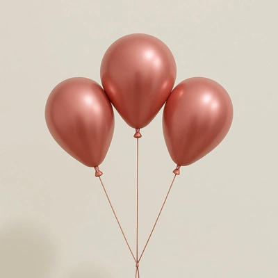 Elegant Pink Metallic Helium Balloons - Set of 3 Foil Party Decorations