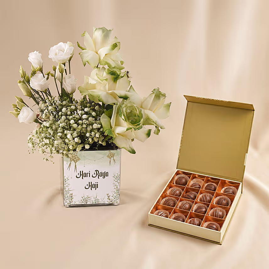 Joyous Raya Blooms and Chocolates Truffles Gift Set