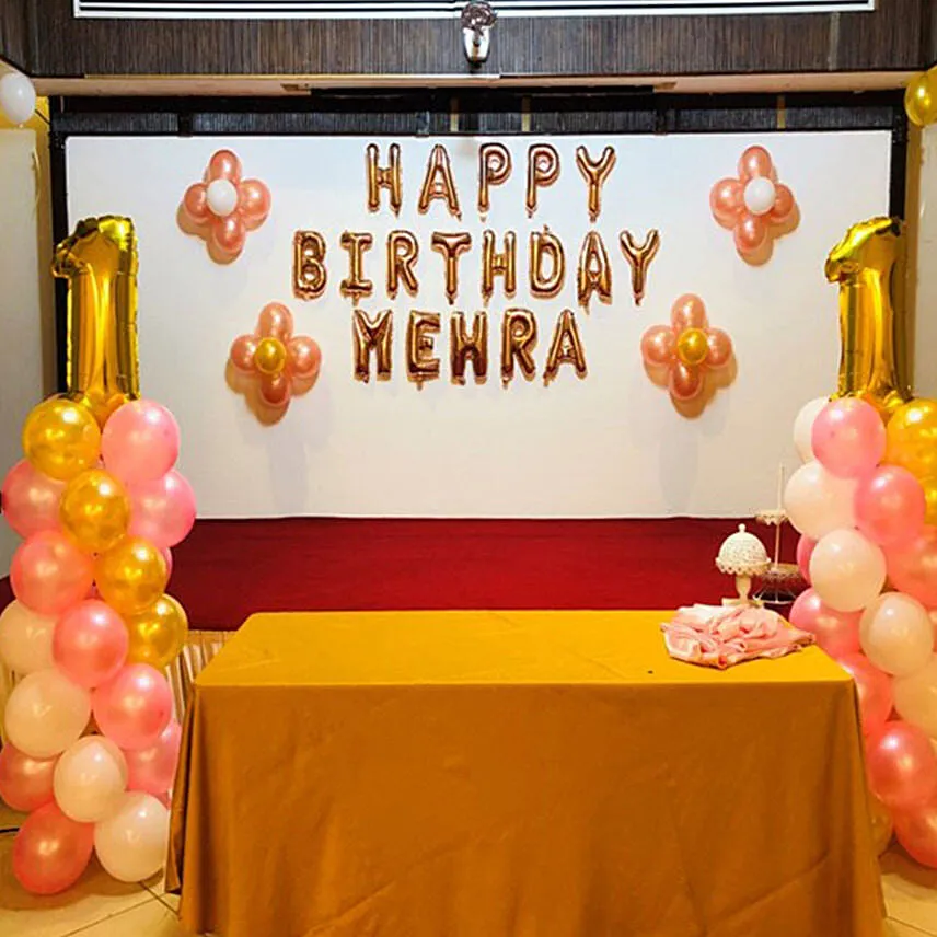 Basic Birthday Package Pink Gold White