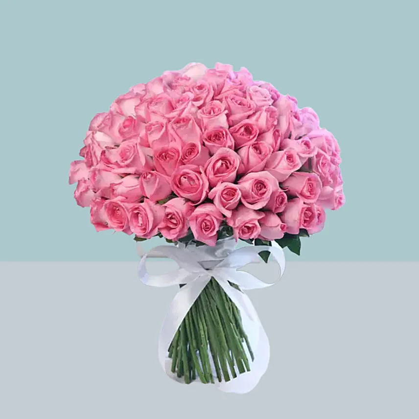 99 Pink Roses Bouquet For Valentine