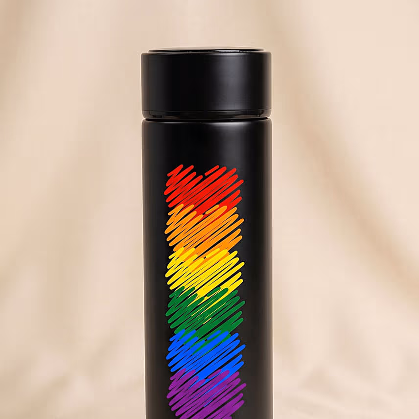 Rainbow Hearts Temperature Bottle Gift